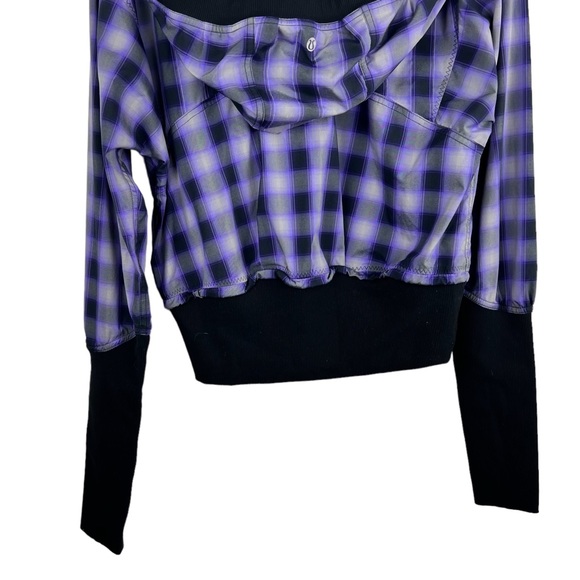 Lululemon Run Reflection Plaid Pullover Oversized Purple cropped Jacket size 6 - Picture 9 of 16